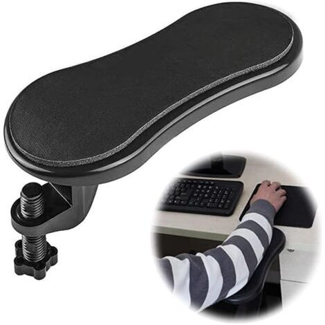 Computerarmlehne für Schreibtisch, verstellbare ergonomische Handgelenkauflage für Tastatur, drehbare Armlehnenverlängerung für Tisch, Bürostuhl (Farbe: Schwarz, Größe: 1 Stück) (1/3)