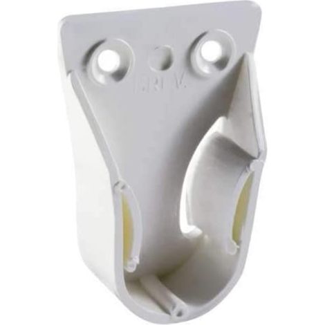 CONFEZIONE DA 2 PEZZI - SUPPORTO PER TUBO TONDO Ø20MM - IN PLASTICA BIANCA