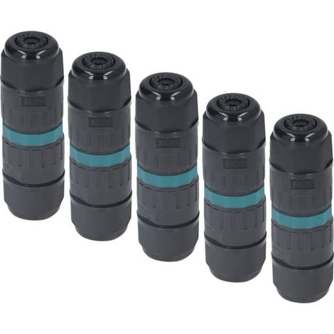 Lot de 5 connecteurs étanches M20 à 3 broches (9-12 mm) pour une utilisation en extérieur (1/5)