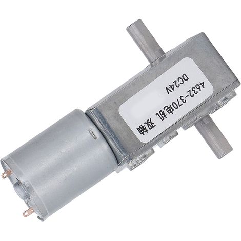 Motoréducteur CC 24 V à double arbre, réduction de vitesse, autobloquant, à turbine et engrenage à vis sans fin, 210 tr/min (1/5)