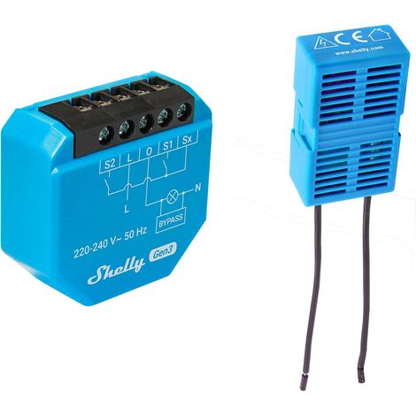 Shelly 1L Gen3 1-Kanal-Relais WLAN-gesteuerter Smart-Schalter ohne Neutralleiter inkl. Bypass WLAN, BT, unterputz