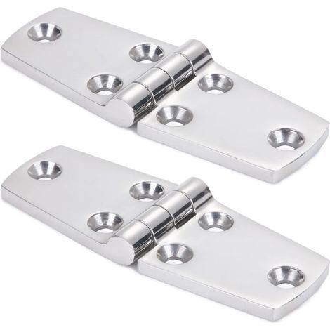 Marine Monture Charnières de Portes Acier Inoxydable Charnière inox de Bateau de Trappe Matériel À toute épreuve Charnière Marine de Bateau Plateforme Cabinet SUS316 38 mm x 102 mm 2pcs (1/4)