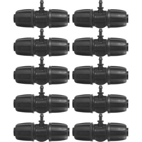 10Pcs Connecteurs d'irrigation 16mm à 4/7, Connecteurs de Tube d'irrigation Goutte à Goutte en Té Barbelé 16PE, 5/8in (16mm) à 4/7 (7mm OD, 4mm ID) Buse d'atomisation, pour Tuyau PE Pelouse (1/5)