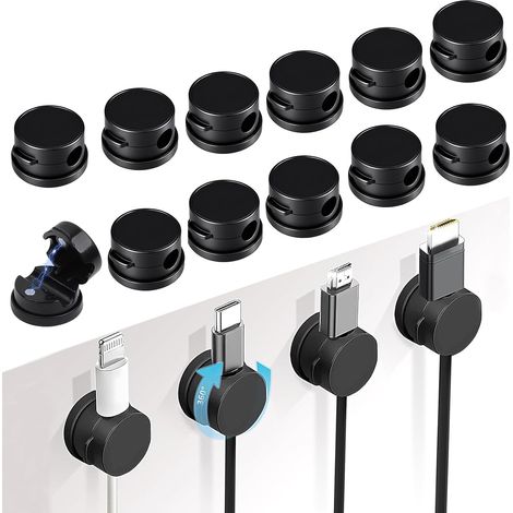 16 Pièces Range Cable Bureau Rotation à 360° Organisateur de Cable (1/5)