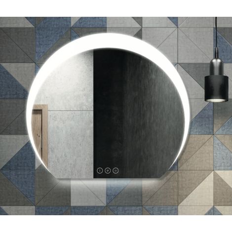 Alle Carrelage - Miroir rond , LED 80x90 cm avec variateur de lumière - MOON (1/3)