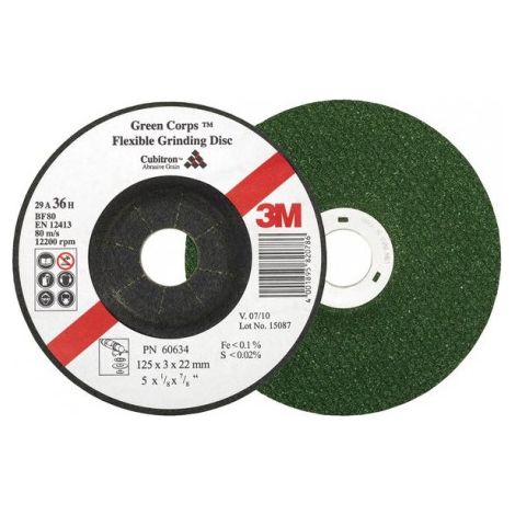 20 Disques à ébarber Green Corps pour l'usinage de l'acier inoxydable, Ø x Épais. : 115 x 3,0 mm, Modèle Coudé, Vitesse maxi. 13300 tr/mn