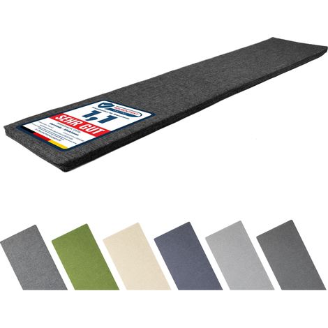 Garronda Coussin Exterieur Impermeable 200x40 cm pour Banc de Jardin Canapé et Balancelle Housse en Polyester Résistant UV pour Terrasse Balcon et Intérieur avec Élastiques GD-0220 Noir