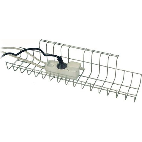 Panier de câble l.490xP100xH80-85 mm argent adapté à bureau (1/2)