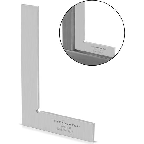 STAHLWERK angolo piatto 90° 200 x 130 mm DIN 875/1 in acciaio inox