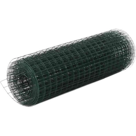vidaXL Alambrada de gallinero acero recubrimiento PVC verde 25x0,5m (1/3)