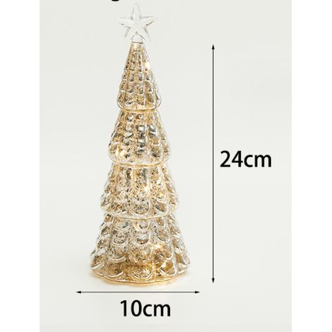 Árbol artificial de vidrio mercurizado con luces LED (1/4)
