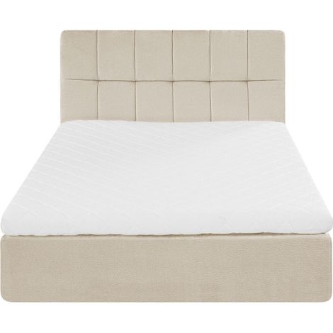 Lit complet compressé boxspring tissu 160x200cm - Beige - Air Nest