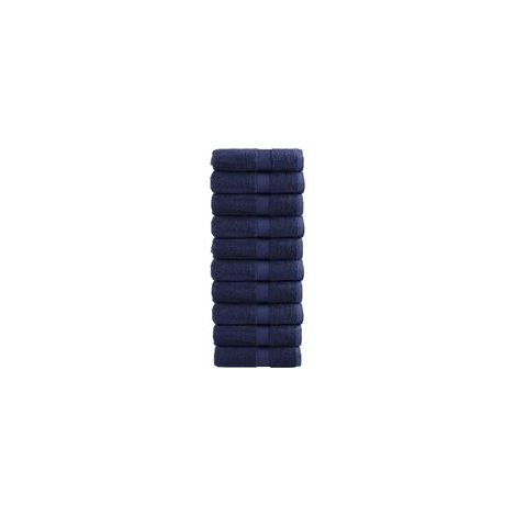 Hochwertige Gästeservietten, 10er-Set. Marineblau, 30 x 50 cm, 600 g/m². – Crezuo