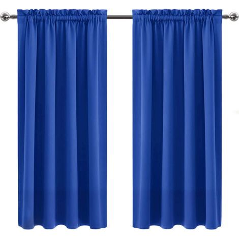 Set di 2 tende termiche oscuranti — Foderate in schiuma termica, finitura opaca e liscia — 84 pollici (Blu navy). (1/5)