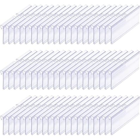 60 Pièces Porte-étiquette Transparent, Supports d'Étiquettes en Plastique pour Afficher les Prix, Porte-Étiquette de Prix en Plastique Pour les Rayons les Boulangeries les Épiceries(8  4.2cm) (1/5)