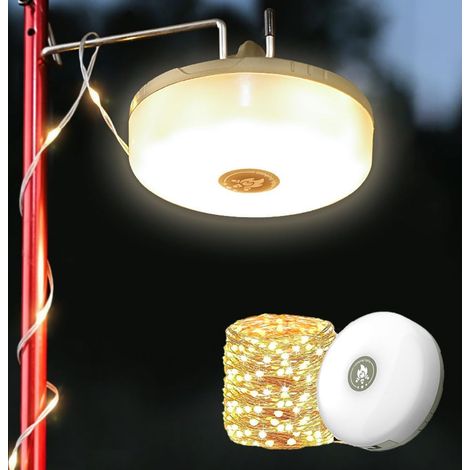 Guirlande lumineuse de camping 2 en 1 5 modes LED d'extérieur étanche IP44 lampe 9 m (1/3)
