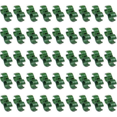Lot de 50 attaches réglables en plastique pour treillis de jardin Vert 16 mm (1/4)