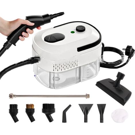 2500 W Nettoyeur vapeur portable de , chauffage de 15 secondes, nettoyeur vapeur portable pour nettoyage avec 9 accessoires, nettoyeur vapeur pour la maison, la saleté, la graisse, le joint, le (1/4)