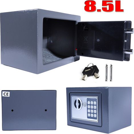 8.5L Coffre fort rangement électronique serrure à combinaison digitale +2 Clés