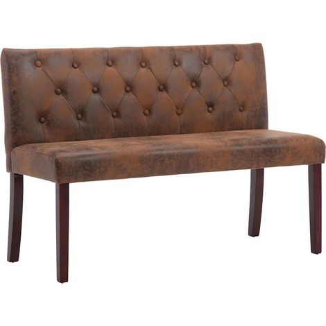 Maison Exclusive - Panca 120 cm Marrone in Similpelle Scamosciata (1/5)