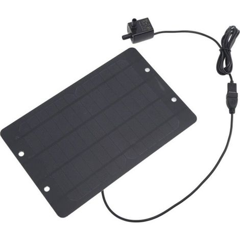 1 Kit pompe à eau solaire,panneau silicium monocristallin 6V 10W,débit 240L/h,hauteur 3m,jardin bassin bain oiseaux (1/4)