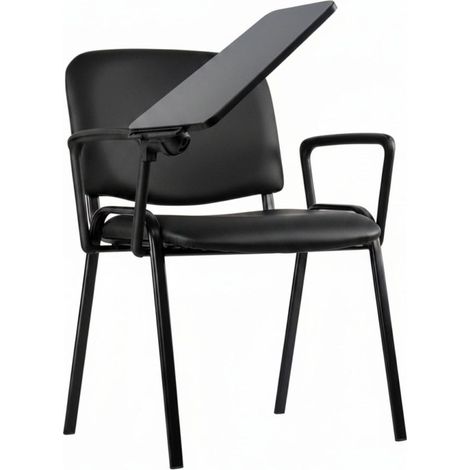 Sillas de escritorio - Pack 4 Sillas Ofis Polipiel con Pala y Brazo - Negro (1/5)