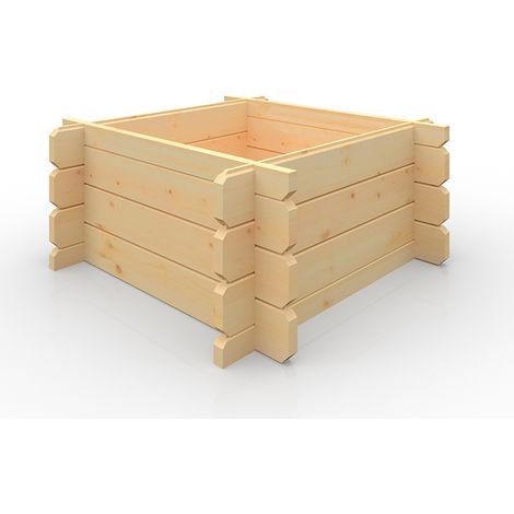 3x3w Raised Bed 19mm Swift - L90 x W90 x H40.4 cm - Solid Wood/Softwood/Pine - Natural
