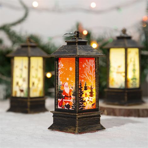 Lanterne De Noël - Support À Bougie - Veilleuse Décorative Extérieure Intérieure - Pour Arbre De Noël Table Cheminée Jardin - Lot De 1 (1/3)