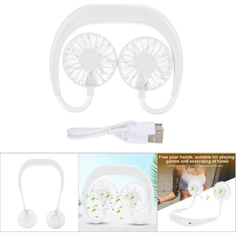 Ventilateur de cou mains libres Game Sports rechargeable par USB, 3 vitesses réglables (noir) (1/4)