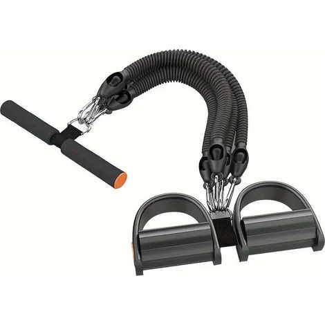 Multifunktionales Pedalzuggerät für Heimfitness, fußgesteuertes Widerstandsband mit 4-Rohr-Zugseil für Bauch-, Taillen-, Arm-, Beintraining usw.