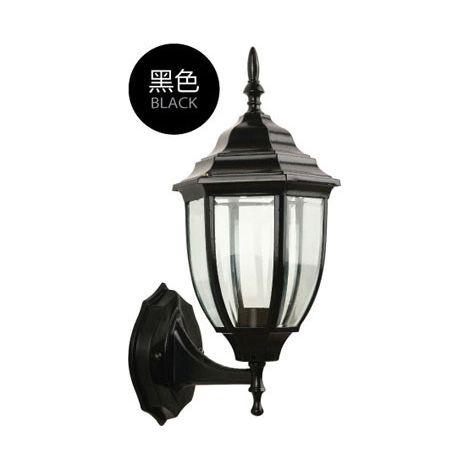 Aplique solar LED europeo para exteriores, resistente al agua, de estilo retro, para escaleras, pasillos, entradas de vehículos o patios, 18 cm (7 pulgadas), color negro. (1/5)