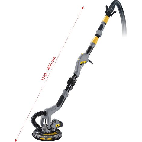Peugeot – Ponceuse girafe télescopique 810W – Bras télescopique jusqu'à 1,6m – Éclairage LED – Pour ponçage murs et plafonds en plâtre