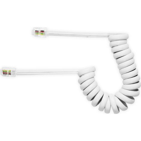 Ekon ECTEFIXCABFLEX10 câble de téléphone 1 m Blanc