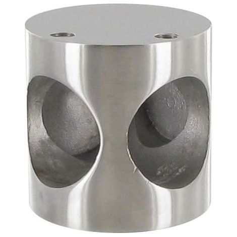 Raccord d'angle 90° - Pour tube de diamètre : 25 mm - Hauteur : 45 mm - Diamètre : 45 mm - Décor : Satiné - Matériau : Inox 304 -