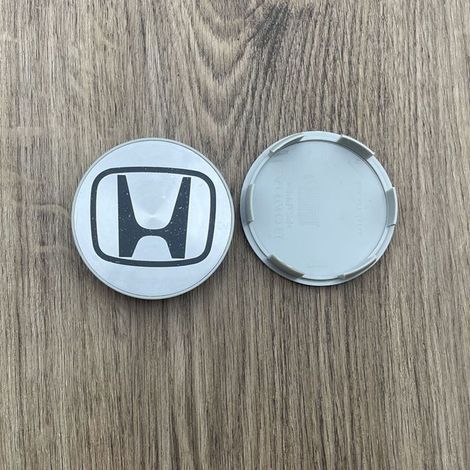 Cache-moyeu de roue 69mm compatible Honda Accord, Odyssey, CRV, Civic, URV, Crosstour, Avancier, Fit, City, Freed – Centre de jante, accessoire roue auto en ABS, kit 4 pièces – Argent noir aluminium