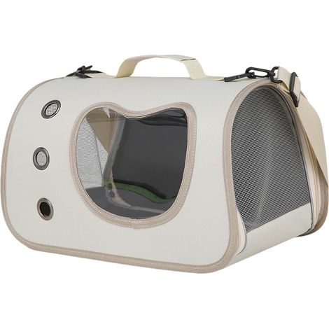 Transportín transparente para perros o gatos pequeños, con asas anchas y diseño ligero  Ideal para senderismo, viajes en coche, picnics y acampadas. Transporte seguro y manos libres para tus mascotas.
