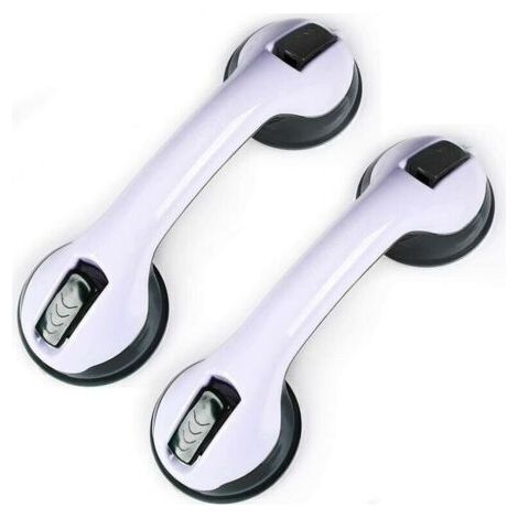 2PCS Ventouse de Poignée Douche, Poignée de Baignoire en Plastique (Aucun Perçage Requis), Pour Salles de Bain, Enfants et Personnes Handicapées Poignée de Douche Handrail, Sécurité Antidérapante (1/5)