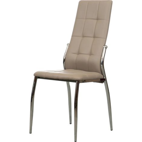 sedia "madeira" ecopelle tortora, 44x54x100 cm