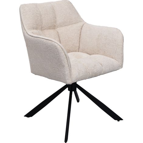 Chaise repas pivotante Zoé beige pieds métal noir Takasit (1/5)