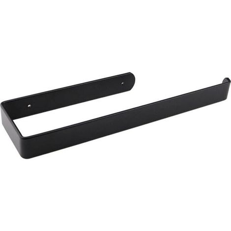 Porte Serviette Auto-Adhésif ou percé, Imperméable et antirouille pour Cuisine, en Aluminium, Convient aux Serviettes, Rouleaux, Papier Toilette(Noir