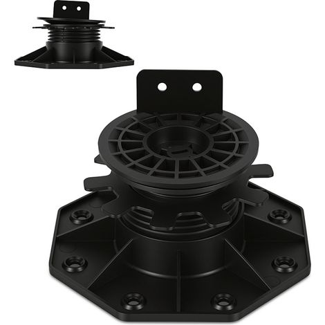 Wolketon Set da 20 piedistalli regolabili 40-70 mm per travetti, PP nero (1/5)