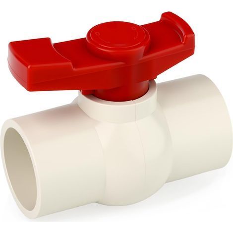 1 Vanne à bille PVC, Robinet sphérique 40MM, Résistant corrosion, Pour piscine et tuyauterie (1/5)