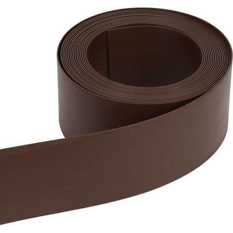 Jiubiaz 1000 x 10 x 0.2cm Rasenkante PE Kunststoff Beeteinfassung Flexible Rasenbegrenzung Beetumrandung Mähkante Wurzelsperre Braun