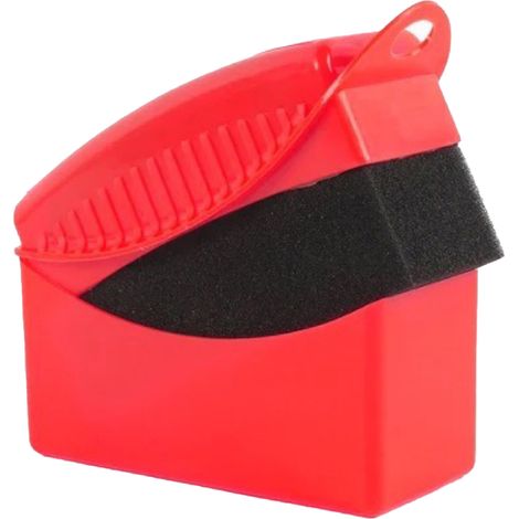 Éponge à polir, cirer et huiler les pneus de voiture avec capuchon, éponge à cirer les pneus, outil de nettoyage des pneus, rouge (1/5)