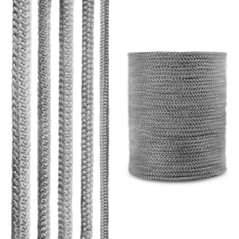 STEIGNER Ofendichtschnur Kamindichtung aus GLASFASERN, hitzebeständig bis 550°C, Dunkelgrau, 1m, 6mm, SKD02 (1/5)
