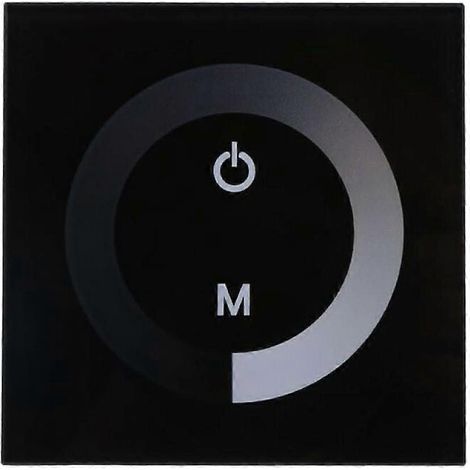 Variateur de lumière, panneau tactile LED à intensité variable, interrupteur mural monochrome, barre lumineuse LED, 12-24 V CC, silencieux (noir) (1/5)