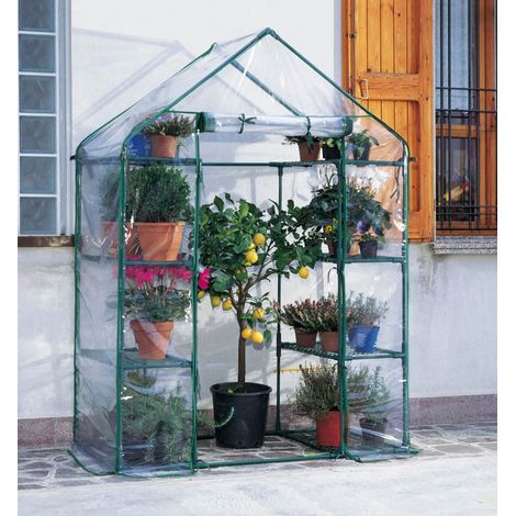 Serra da Giardino in Acciaio 8 Ripiani con Telo Rama Ibiscus Verde