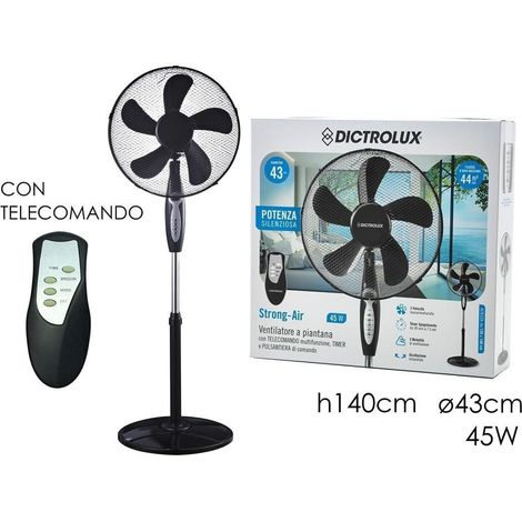 Trade Shop - VENTILATOREN MIT 5 PALE MIT TELECOMANDO H 140 CM Ø 43 CM 45 WATT - (1/3)