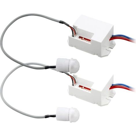 2 Détecteur de Mouvement Encastrable Plafond Infrarouge Blanc pour Éclairage - Distance Détection 3 à 6m en Champ Libre - Angle 360°(110-240V) (1/5)