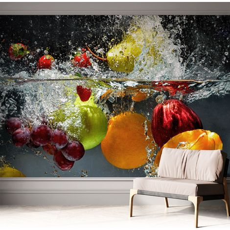 Fotomurale adesivo stickers - per camera da letto - per corridoio - decorazione casa moderna Frutta nell'acqua 312x219 cm (1/5)